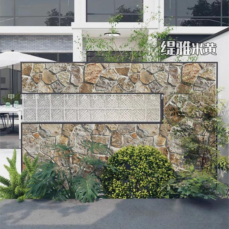 文化石外墙砖庭院别墅户外碎拼石背景墙不规则乱石片彷古毛石贴面图片