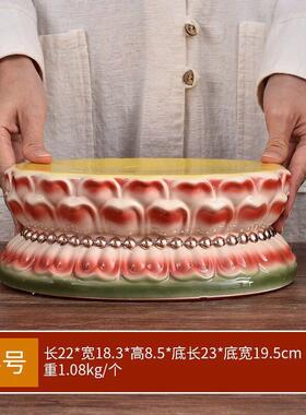 正品瓷音座佛座莲花座陶佛像底座供奉观佛像家垫佛台礼佛具加高垫