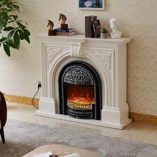 .3米油简约法式 饰柜木家用671别墅客厅奶风实仿真火焰电取 壁1炉装