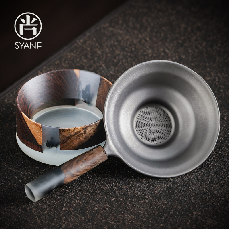 纯钛茶漏茶滤千孔一体滤茶器超细茶叶滤网茶隔公道杯高档过滤网