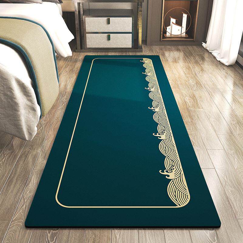 新中式客厅地垫家用床边脚垫房间地毯茶几边毛毯防滑地毯门口垫子