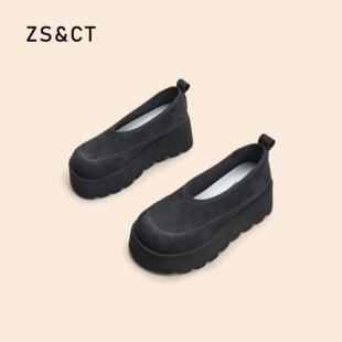 今年爆款小个子内增高7cm豆豆鞋一脚蹬英伦风超软不累脚女鞋子潮