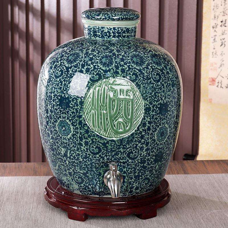 泡酒坛子陶瓷家用密封专用酒瓶景德镇存酒罐壶20斤30斤50斤装酒缸