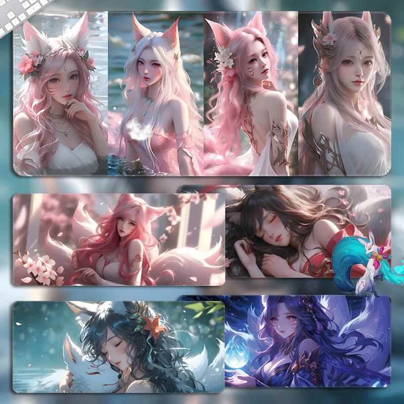 LOL英雄联盟阿狸滑鼠垫超大号小号男女生办公游戏键盘垫桌垫定制