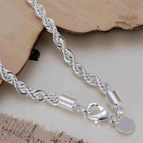 Hot Silver Plated Twisted Rope Bracelet Jewelry For Women