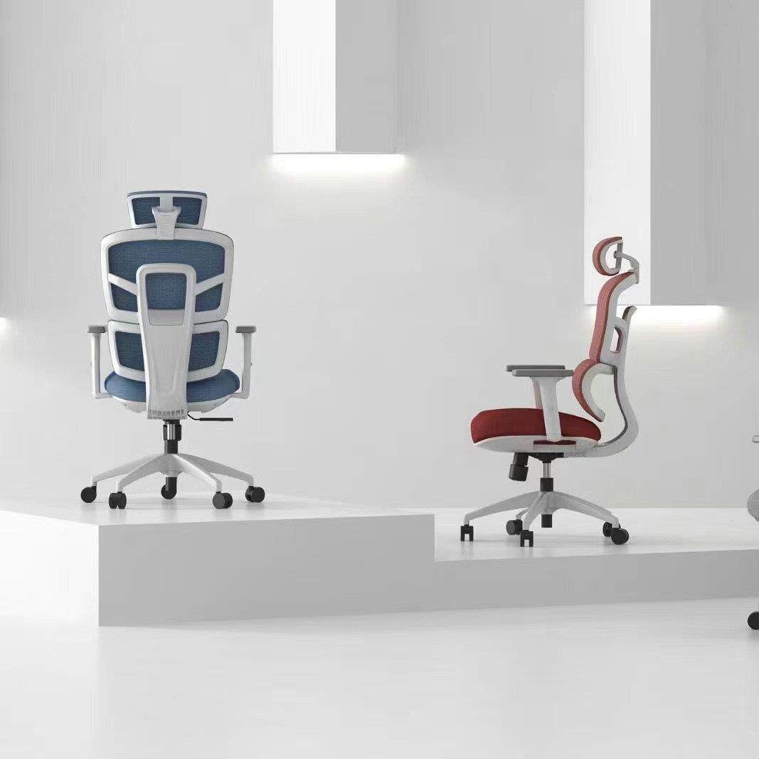 佛山人体工学椅职员办公椅可躺升降旋转电脑椅网布护腰椅可调节