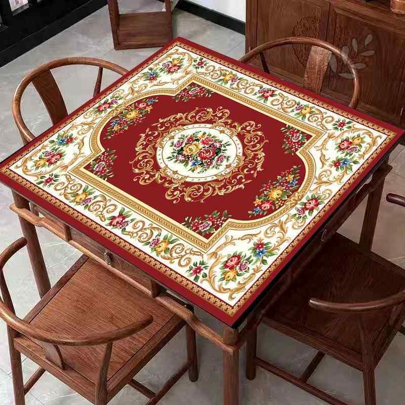 麻将机桌面打扑克牌专用桌布垫子棋牌室牌九台布正方形加厚消音毯