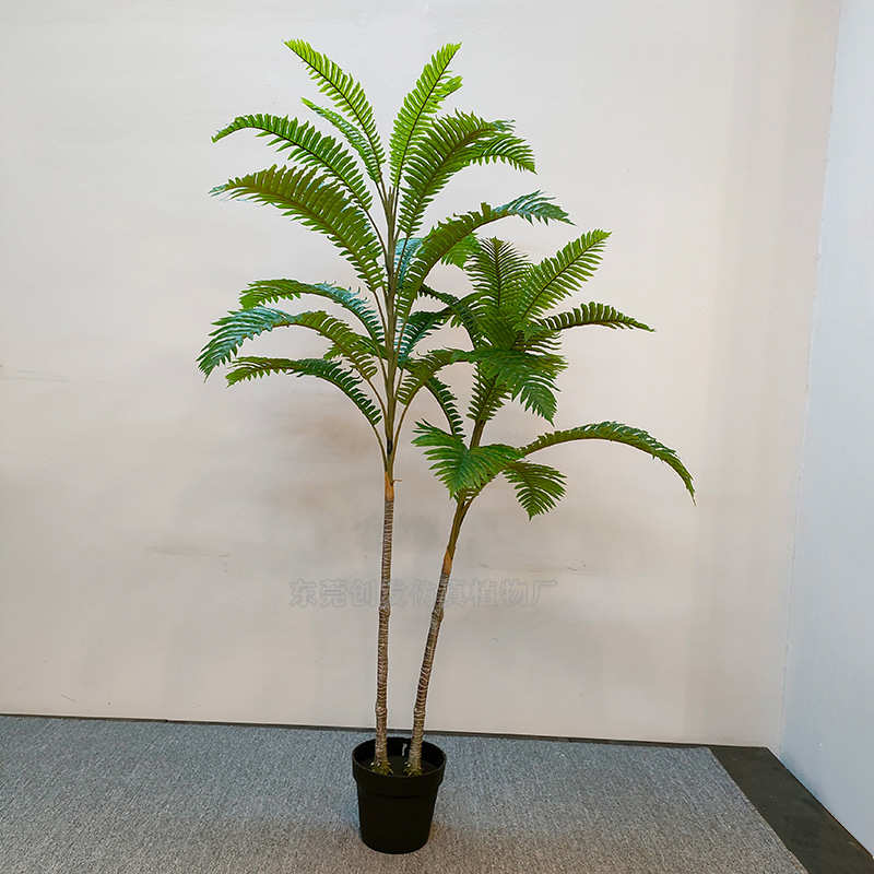 厂家批发高品质仿真绿植厥草叶 居家摆件假树 过胶叶小盆栽波斯草