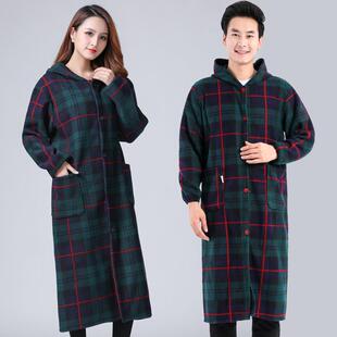 新款冬季保暖加长棉衣罩衣女上外套大款人加绒加厚工作过服膝中长