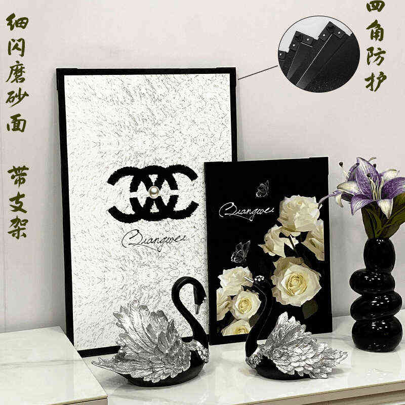 轻奢高级感客厅电视柜玄关餐边柜床头柜斗柜台面装饰画摆画摆件