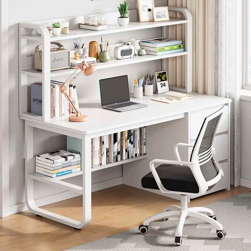 电脑桌台式家用书桌书架一体学生写字桌卧室学习桌子工作台办ssω