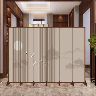 屏风隔断办公室客厅饭厅酒店茶室遮挡简约现代折叠移动折屏 新中式