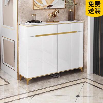 轻奢烤漆岩板鞋柜家用门口大容量2025新款爆款进门一体入户玄关柜