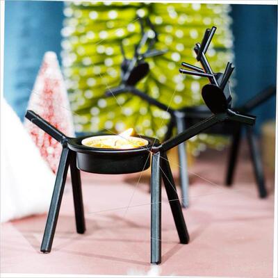 Christmas black deer candlestick iron candlestick decoration