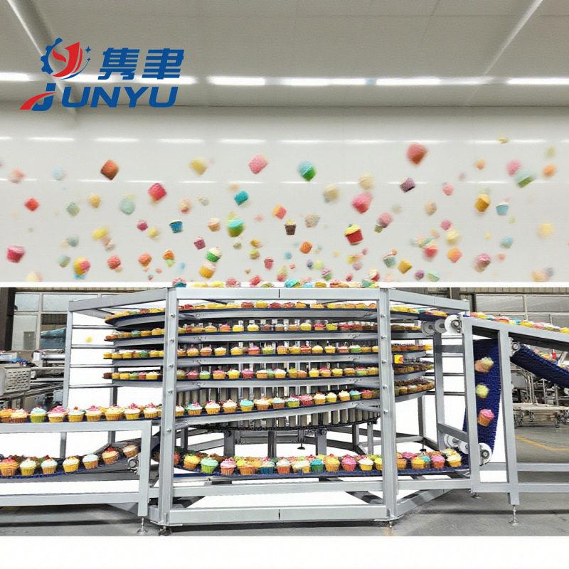 全自动巧克力味双层奶油纸杯蛋糕生产线机械
