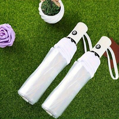 1pc-Korean Transparent Umbrella Folding Automatic Open And C
