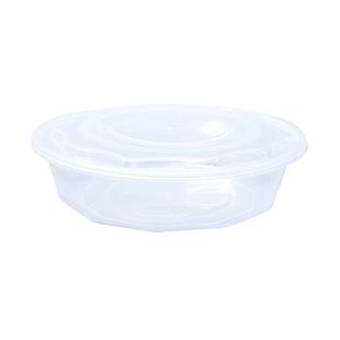 定制2000高盖圆盆一次性餐盒圆形带盖快餐外卖打包盒塑料加厚饭碗