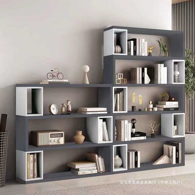 书架一体靠墙家用置物架落地自由组合隔断展示架展示柜飘窗书柜