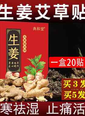 生姜艾草贴祛湿姜贴热疗贴艾灸贴原始点发热驱寒艾叶艾贴发热暖贴
