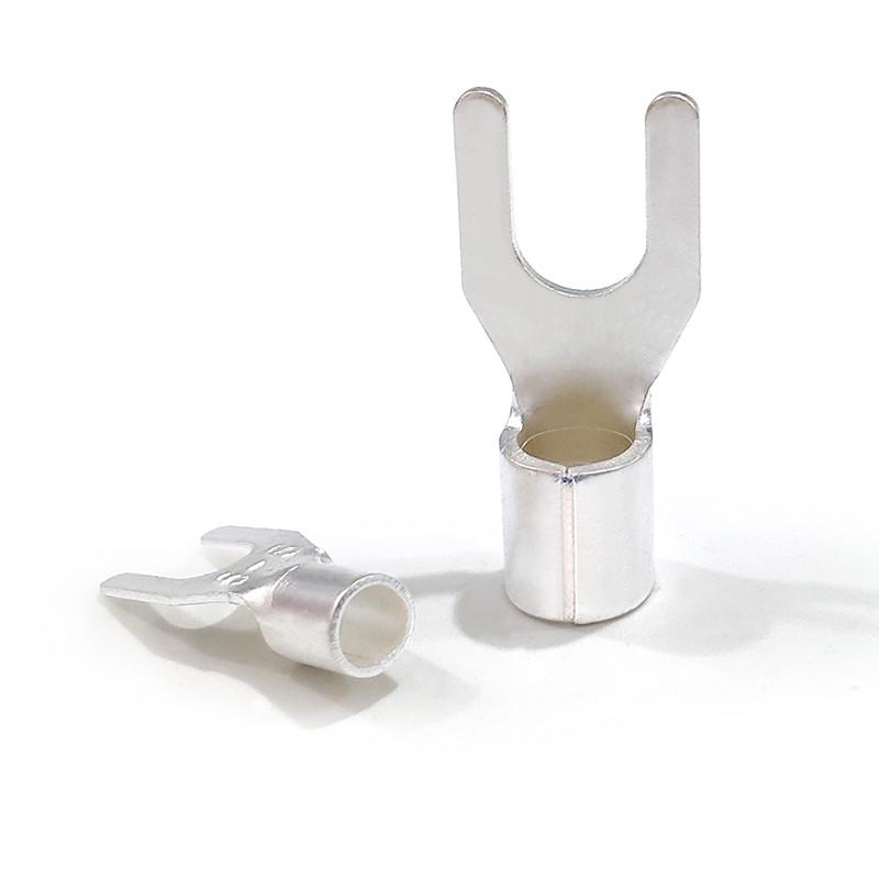 UT叉形紫铜裸端子1-35平方 Y型冷压接线端子铜线耳 U型铜鼻子接头