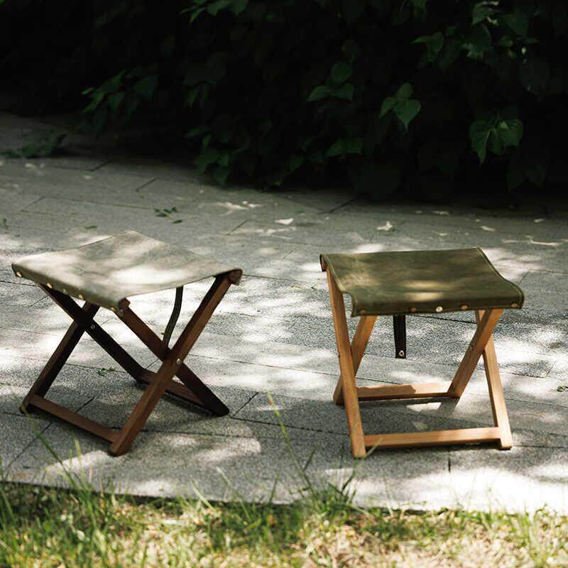 以山 山夏马扎 樱桃木马扎实木折叠便携原木家用折叠凳黑胡桃户外