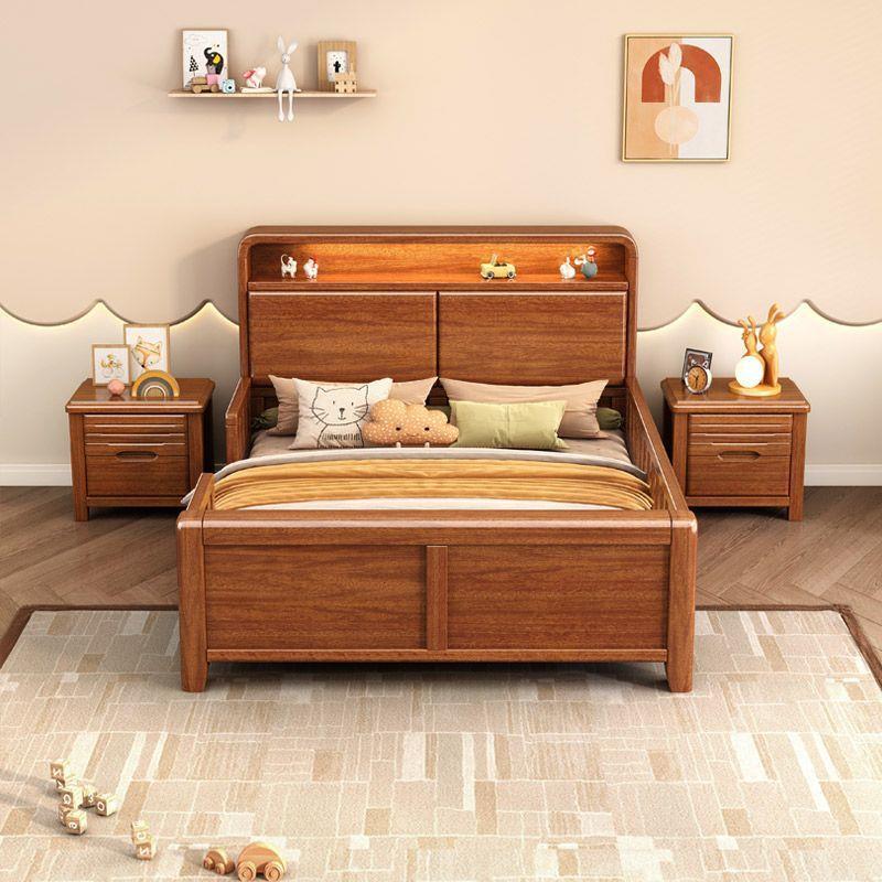 实木老人床带护栏扶手老式高脚硬板床1.5米1.2米养老院老年单人床