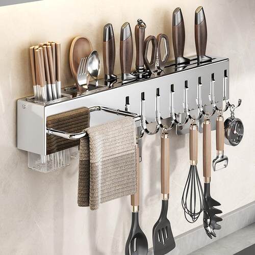 Stainless Steel Knife Rack Kitchen Organizer Multifunctional