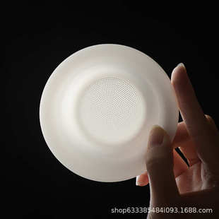 新款 过滤器白素烧羊脂玉全瓷孔全瓷一体茶漏冰种玉瓷茶隔茶具配件