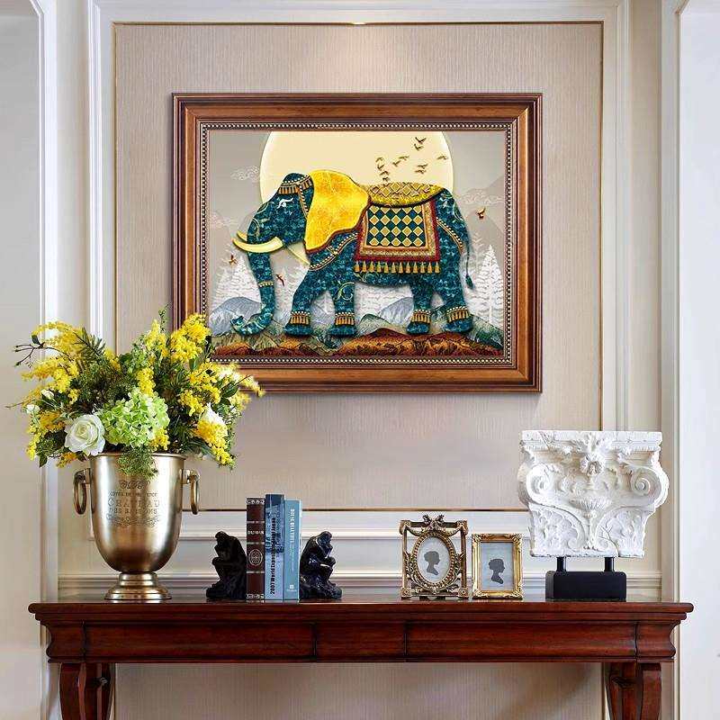 美式大象电表箱装饰画强电箱电闸开关盒挂画配电箱遮挡墙画免打孔