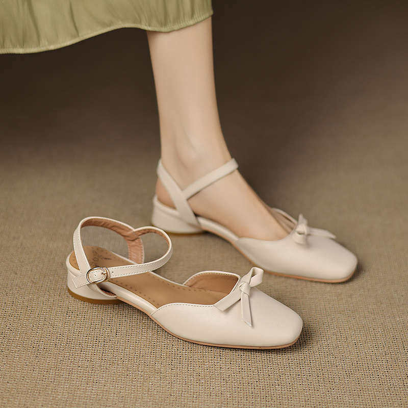 32码33小码包头凉鞋女夏季百搭一字扣平底单鞋浅口大码女鞋41一43,女鞋,时装凉鞋,淘宝优惠券,粉丝福利购,淘宝优惠卷