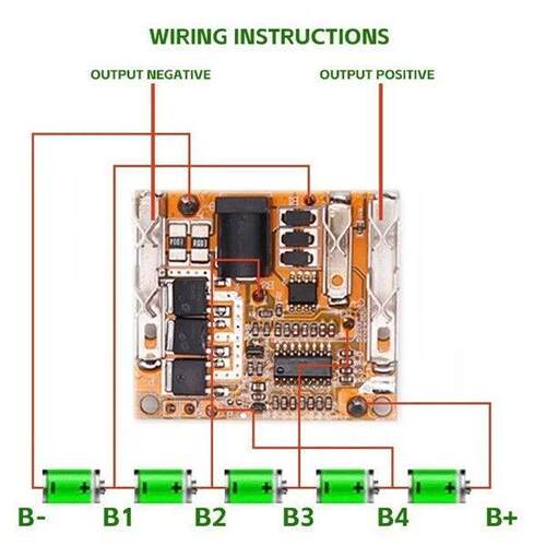 Lithium Battery Protection Board 5S 21V 18650 Li-Ion