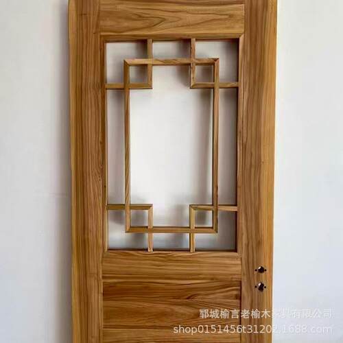 中式老榆木进户门咖啡厅装饰原木门酒店民宿卧室仿古木门复古门