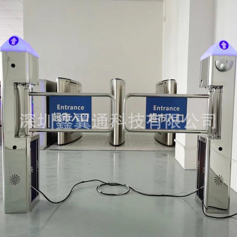 超市入门门禁摆闸雷达感应圆柱门禁闸机商场人行通道翼闸速通门