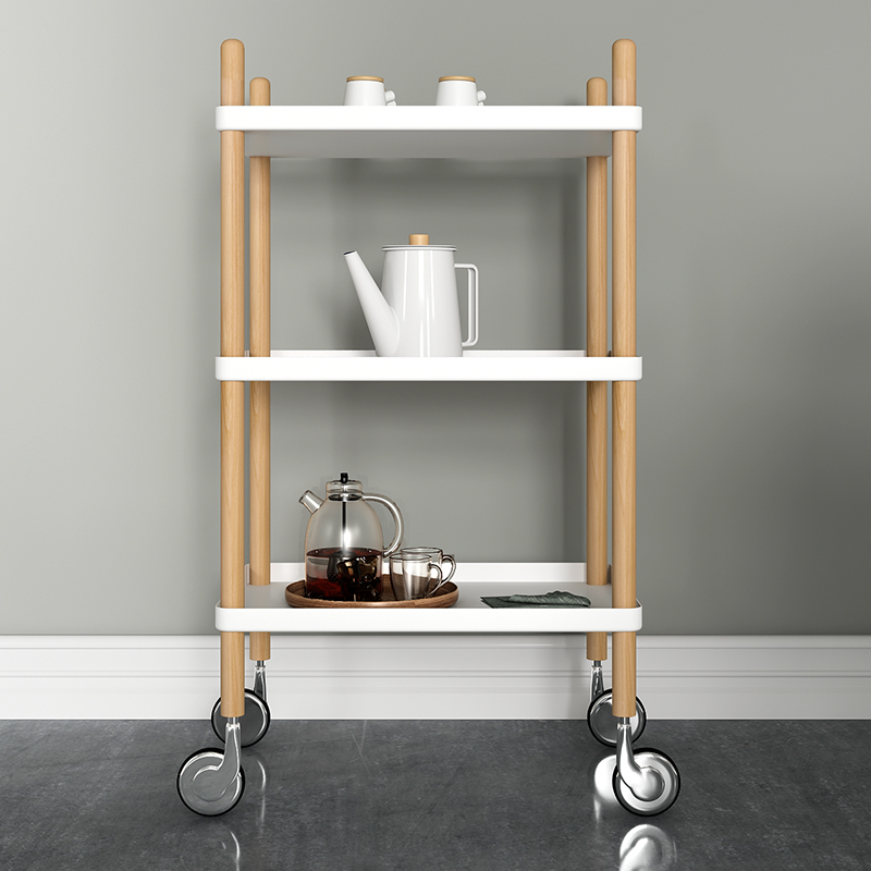 开尚  北欧可移动置物架迷你小户型小推车简约现代客厅卧室边角几