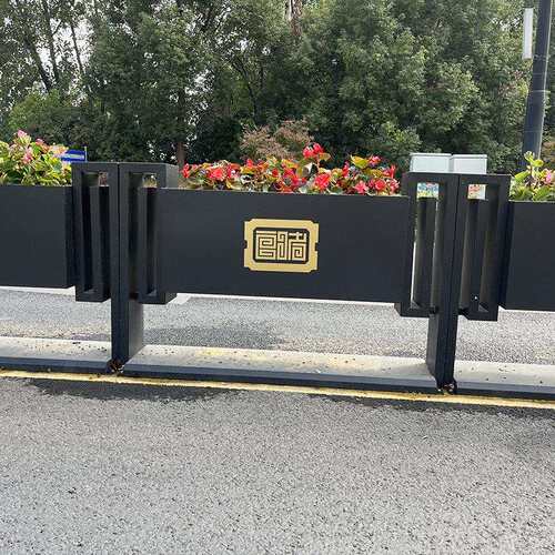 厂家户外市政道路铝板花箱护栏景观花坛庭院铝板花架生产