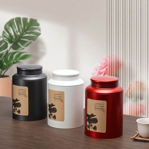 茶叶罐铁罐六堡茶储存罐马口铁罐茶叶包装罐红茶普洱茶罐子