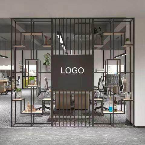 铁艺现代隔断架办公室餐厅客厅展示架柜轻奢玄关置物架