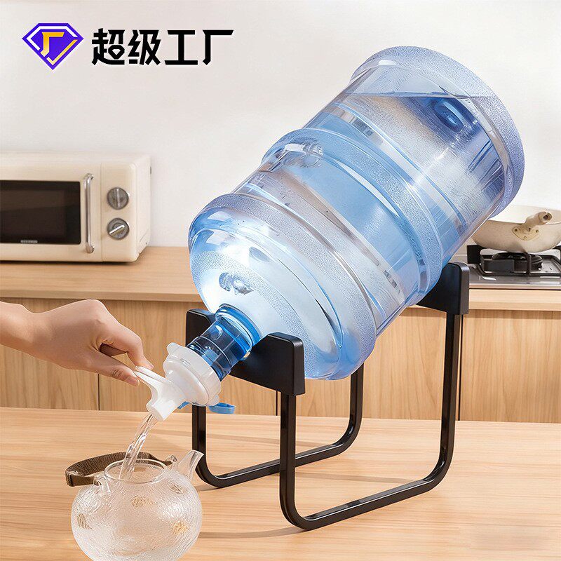 桶装水架可拆卸办公室纯净水桶支架家用铁艺便携式矿泉水架带水嘴
