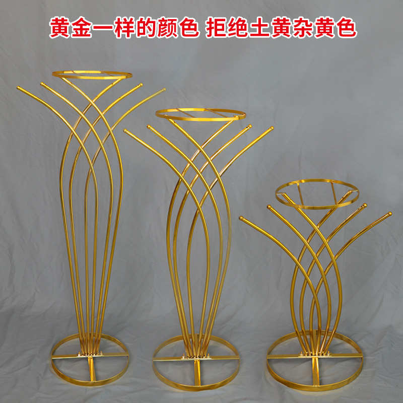 新款婚庆道具铁艺鱼美人花架路引美人鱼桌花花器婚礼t台路引摆件