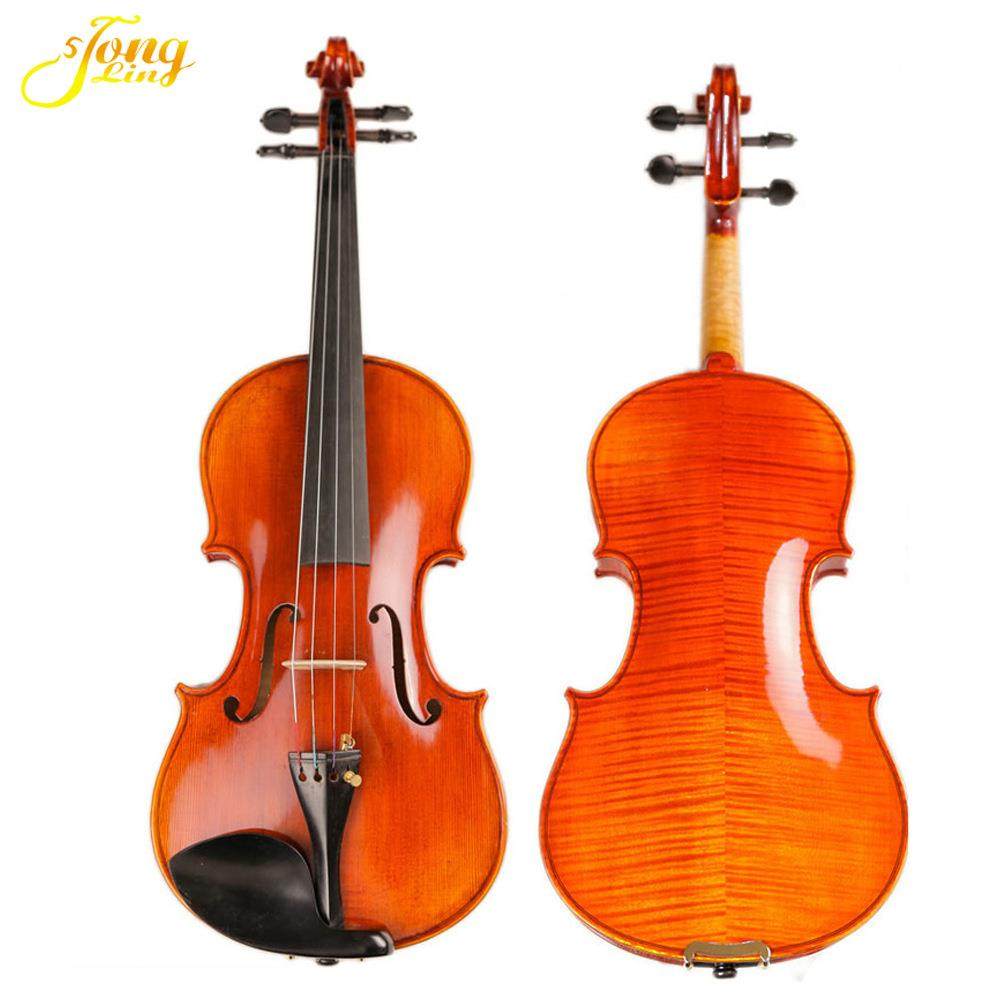 通灵小提琴 柯巴胶手工油漆 演奏级金黄色提琴