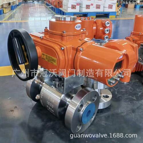 Q941F-100C石油天然气耐高温高压三段式A105电动防爆锻钢法兰球阀
