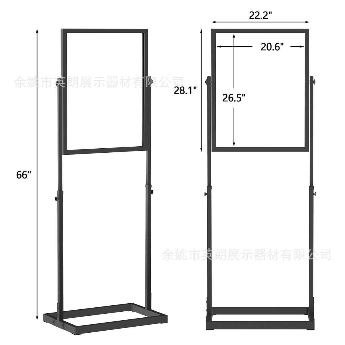 展示架广告牌单双面铁质海报架立式落地kt板户外防风