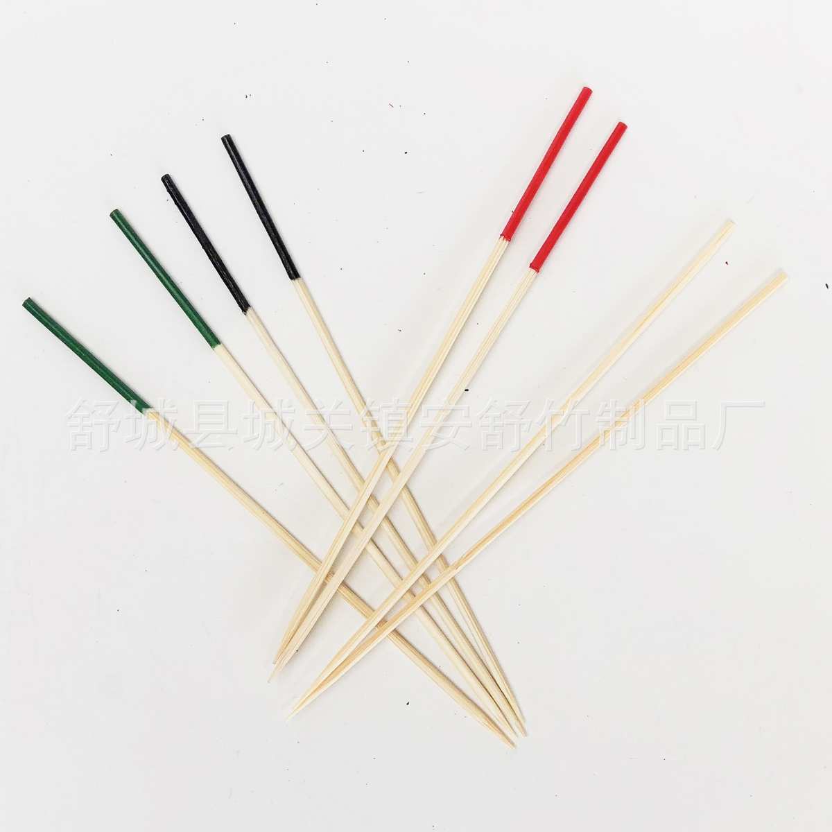 12cm漆头精品竹签水果牙签彩色一次性家用便携竹子果插餐厅高级