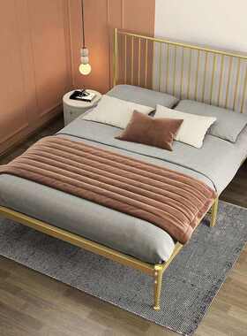 yhu铁艺床双人铁架床北欧简约龙骨网红公主床公寓床1.2米1.5米1.8