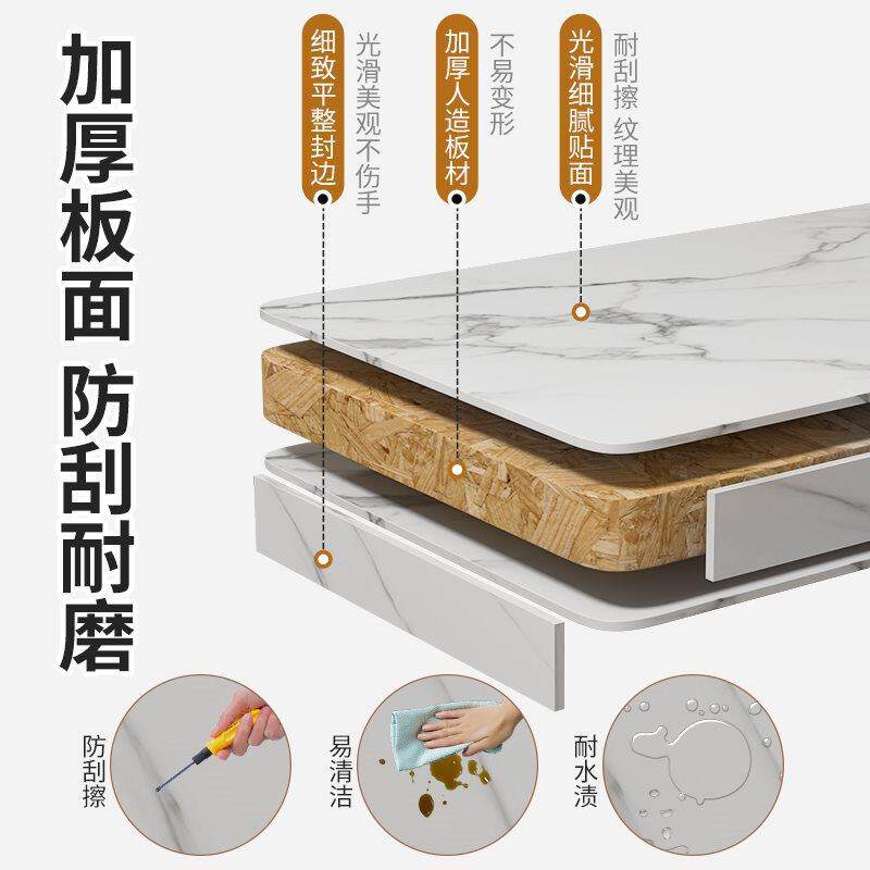 批沙发边几置茶几可移动桌边柜大理石纹物架客厅方家桌用茶YDE现