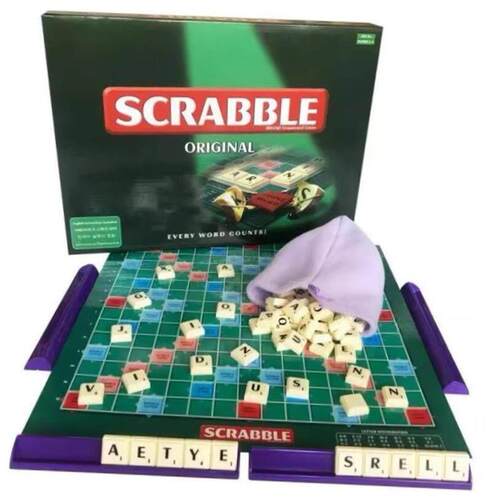 Scrabble Board Puzzles Game Jigsaw-Words Spelling-Table Kids