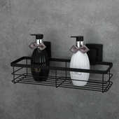 免打孔浴室置物架卫生间厕所收纳不锈钢洗漱挂篮吸盘厨房用品