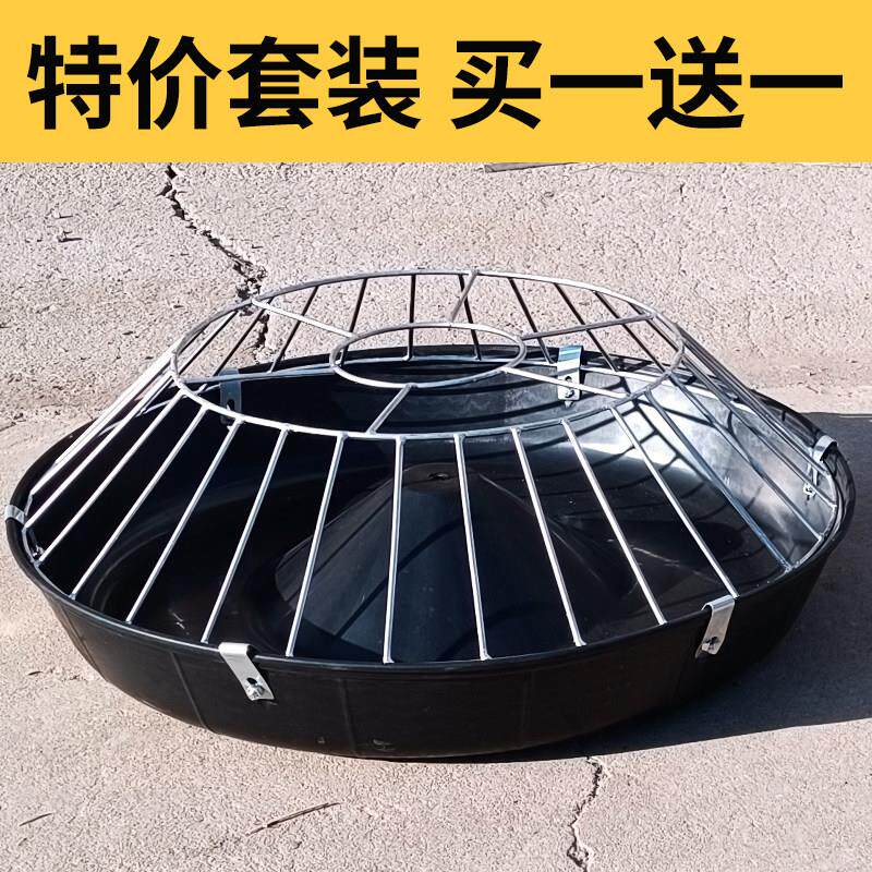 喂鸡食槽圆形鸡料槽小鸡喂食器专用盆打不翻养鸡鸭鹅牛筋盆鸡食槽