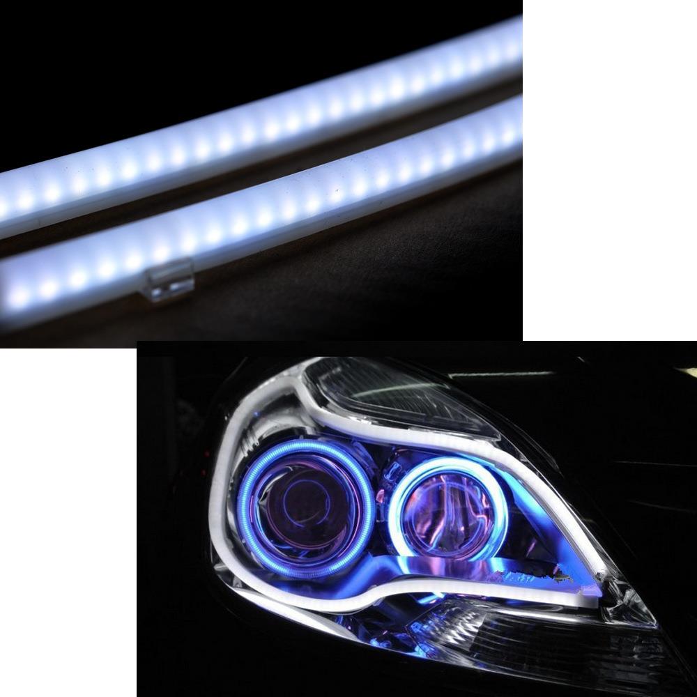 2件60CM 汽车柔性Led管带日间行车灯双色泪眼灯前照灯 带黄光转向