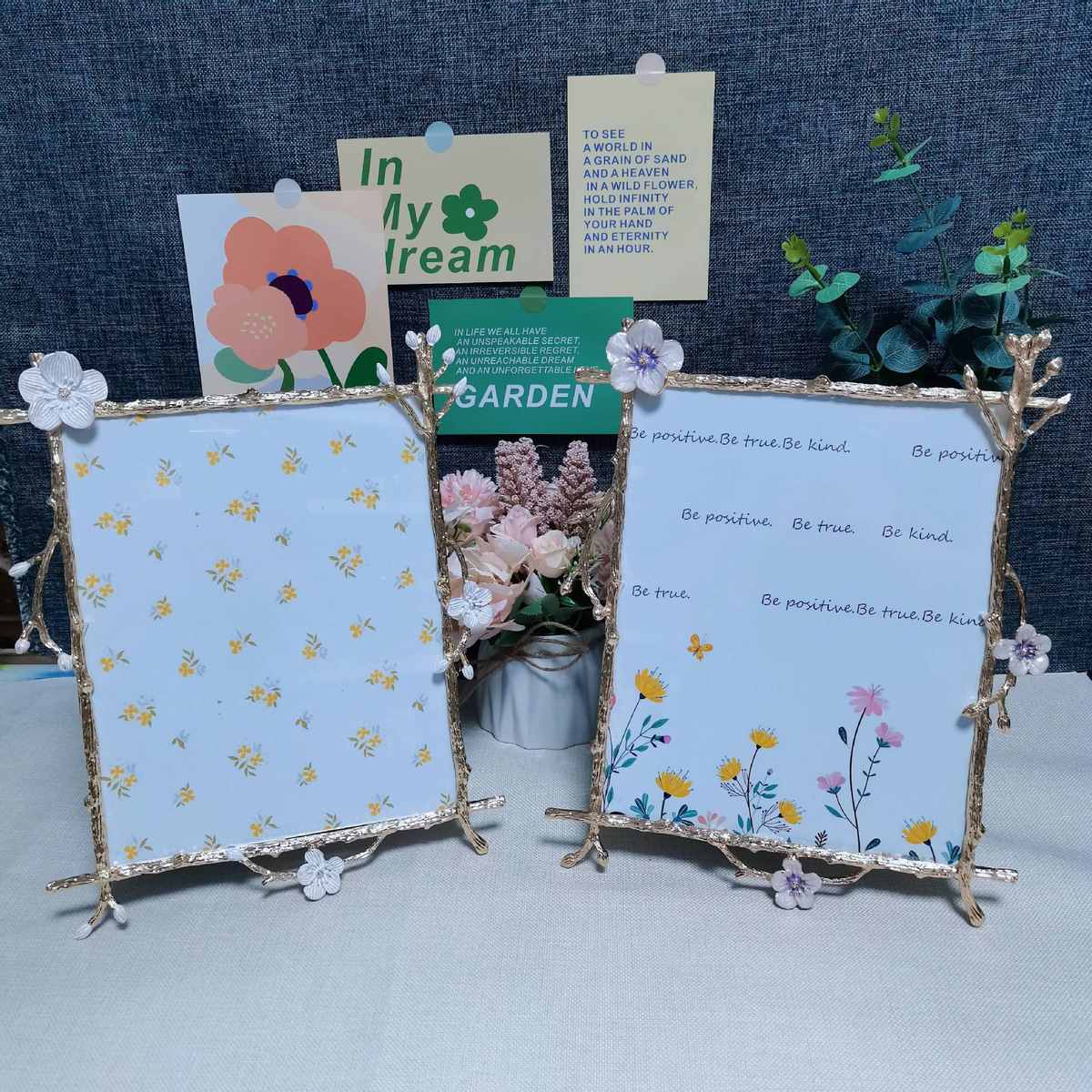 金属寸奢金色复古现代轻北欧欧式台创意珐琅简约6寸7寸摆相框